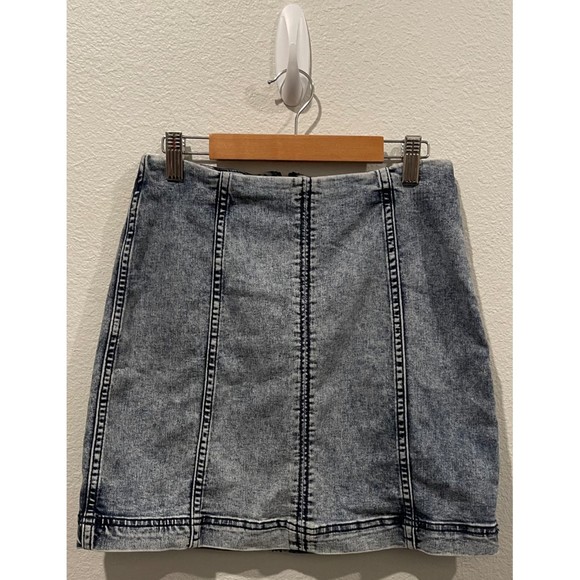 FREE PEOPLE Acid Wash Mini Skirt - Picture 2 of 4